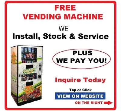 --- State Of The Art Snack & Drink Vending Machine --- Maximum Vending Machine Floor Space Required:...