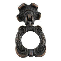 D. Lawless Hardware 1-1/2" Rococo Style Ring Pull Dark Antique Copper