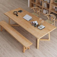 Hokku Designs 70.87" Burlywood Rectangular Solid Wood desks