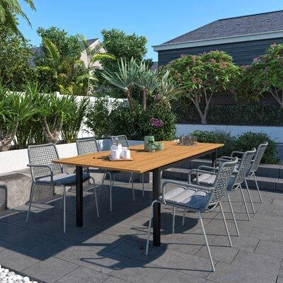 Lark Manor Amazonia Outdoor 7-Piece Extendable Dining Set With Teak Finish in Dining Tables & Sets