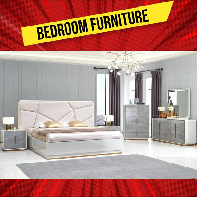 White Modern Bedroom Set Sale !! in Beds & Mattresses in Hamilton - Image 2