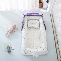 Zoomie Kids Portable Baby Lounger Nest For Newborn Washable Co-Sleeper Soft Crib Bed With Pillow