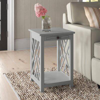 Rosalind Wheeler Lund 15.75" Wide Rectangular End Table With 1 Tray And 1 Shelf