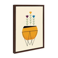 Corrigan Studio Corrigan Studio® Sylvie Modern Planter Framed Canvas By Amber Leaders Designs 18X24 Brown