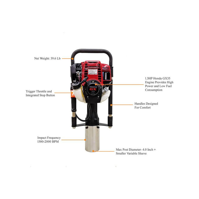 HOC DPD100 POST HOLE DRIVER 1 MAN AUGER  POST HOLE POUNDER + 1 YEAR WARRANTY + FREE SHIPPING in Power Tools - Image 2