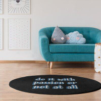 East Urban Home Passion Inspirational Quote Chalkboard Style Poly Chenille Rug
