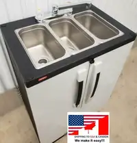 Portable NSF sink mobile Self contained Hot Water concession three  COMPARTMENT - brand new  - FREE SHIPPING