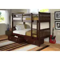 Harriet Bee Doe Twin Over Twin Bunk Bed with Drawers