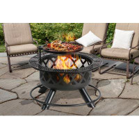 Arlmont & Co. 32” Wood Fire Pit W/ Grill