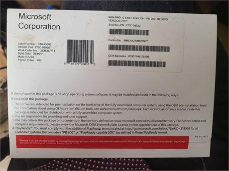 Microsoft Windows 10 Pro 64-Bit, DVD in CDs, DVDs & Blu-ray in Ontario