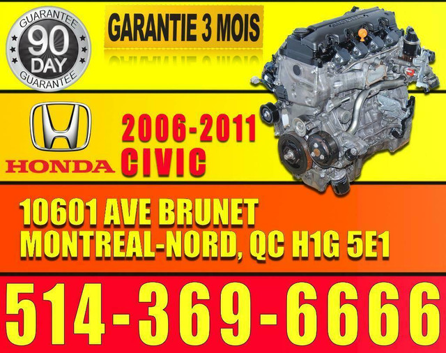 Moteur 1.8 Honda Civic 2006 2007 2008 2009 2010 2011, 06 07 08 09 10 11 Honda Civic Engine, R18A1 Motor Coupe Sedan in Engine & Engine Parts in Québec