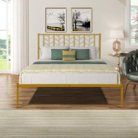 Everly Quinn Large Space Steel Bed Frame Home Bedroom Decoration Furniture