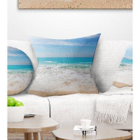 Made in Canada - East Urban Home Seashore Waves Kissing Beach Sand Pillow