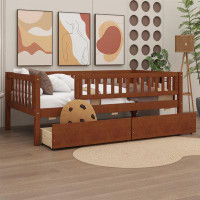 Red Barrel Studio Twin Size Daybed Wood Bed With Two Drawers