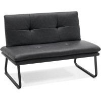 Latitude Run® 51.2" W Faux Leather Slipper Chair