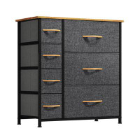 Rebrilliant Dresser 7 Drawers Organizer Fabric Furniture Storage Chest Cabinet