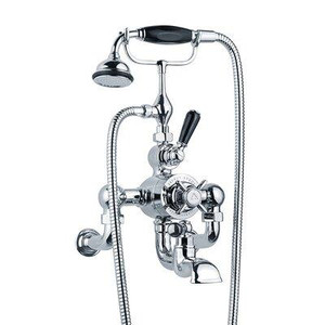 Lefroy Brooks Classic Black Double Handle Thermostatic Bath/Shower Mixer with Tub Faucet and Handshower Canada Preview