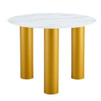 Mercer41 Round White Dining Table, Kitchen Dining Table, Living Room Dining Table