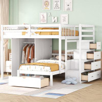 Hokku Designs Bunk Bed With Wardrobe