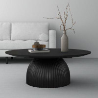 Latitude Run® Black Round Coffee Table