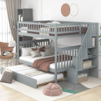 Harriet Bee Basha Full Over Full Standard Bunk Bed with Trundle by Harriet Bee