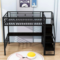 Mason & Marbles Vanduser Full Loft Bed with Shelves by Mason & Marbles