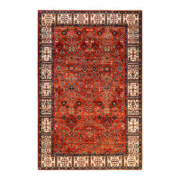 Isabelline One-of-a-Kind Hand-Knotted Traditional Tribal Serapi Red/Beige Area Rug
