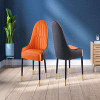 Latitude Run® Leather Dining Chair Set of 2