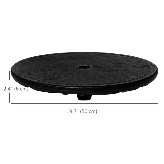 Umbrella Table 19.7" x 2.4"H Black in Patio & Garden Furniture - Image 3