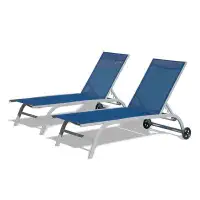 HBI home Chaise Lounge Outdoor, Lounge Chairs with Wheels, Outdoor Lounge Chairs with 5 Adjustable Position WJE-W1859109