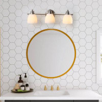 Ebern Designs 3-Light Frosted Glass Shade Dimmable Vanity Light
