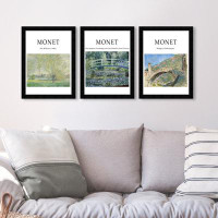 Wynwood Studio Classic And Figurative Monet Painting Set Impressionist Nature Bridges Traditional White And  Canvas Wall