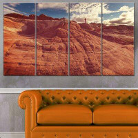Made in Canada - Design Art 'Vermilion Cliffs at Sunrise' 4 Piece Photographic Print on Wrapped Canvas Set