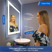 DECORAPORT 70 x 32 Inch LED Bathroom Mirror with Touch Button, Anti Fog,