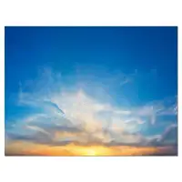 Design Art Bright Blue Evening Sky Panorama Photographic Print on Wrapped Canvas