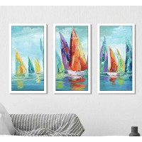 Highland Dunes 'Fine Day Sailing I' Acrylic Painting Print Multi-Piece Image