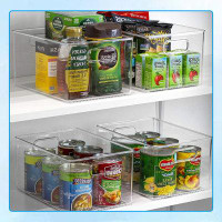 Prep & Savour Storage Bins Clear Plastic Organizer Container Holders With Handles