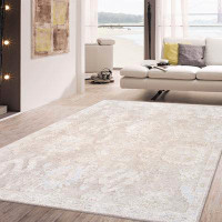 Pasargad Oushak Oriental Hand-Knotted Retangle 9'3" x 12' Wool Area Rug in Beige