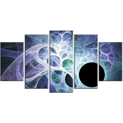 Design Art 'Light Blue Fractal Angel Wings' Graphic Art Print Multi-Piece Image on Canvas in Arts & Collectibles