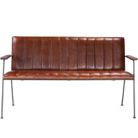 Joss & Main Trent Genuine Leather Bench