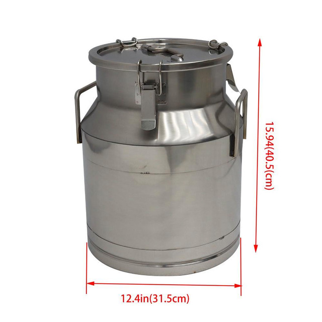 5.3 Gallon Stainless Steel Milk Pail Can Toe 20l Storage Bear Wine Rice Food Storage Can 212011 in Other Business & Industrial in Toronto (GTA) - Image 3