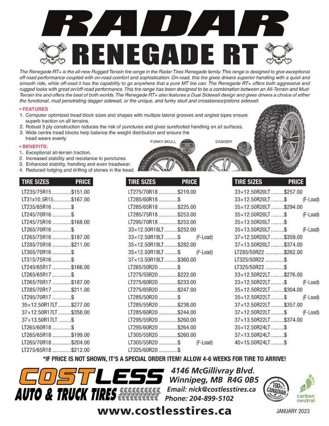 RADAR TIRES R/T+ in Tires & Rims - Image 4