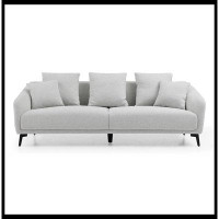 Ivy Bronx Modern Fabric Upholstered Sofa With Three Cushions, 2 Pillows-21.65" H x 83.86" W x 36.61" D