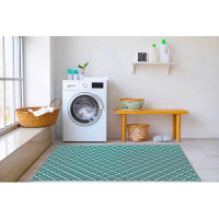 Hokku Designs PSYCHEDELIC GEO GREEN/TEAL Laundry Mat By Hokku Designs