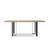 George Oliver 59.06" burlywood Solid wood  Dining Table