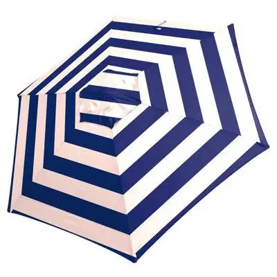 Breakwater Bay 7' Market Umbrella In Blue/White With Sand Anchor And Carry Bag For Portable Patio And Beach