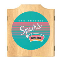 Trademark Global San Antonio Spurs Indoor Cork Dartboard And Cabinet Set