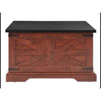 MR Farmhouse Coffee Table, Square Wood Centre Table with Large Hidden Storage Compartment WQLY322-W2275P148553