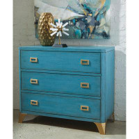 Pulaski Furniture Three Drawer Turquoise Blue Accent Chest