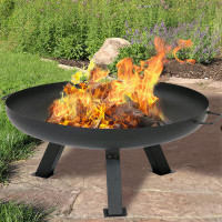 Arlmont & Co. Sachie 13.25" H x 34" W Steel Wood Burning Outdoor Fire Pit